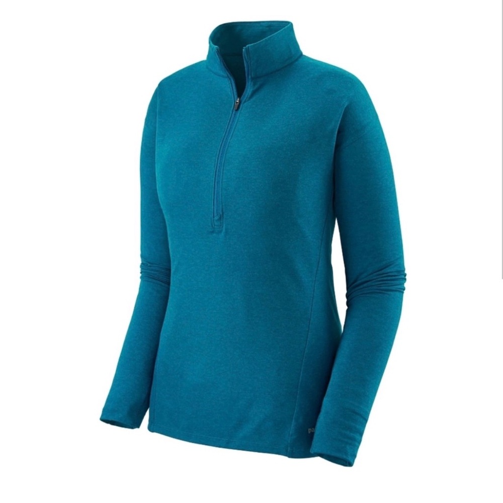 Patagonia Women's Capilene Midweight Zip-Neck Baselayer Top Turquoise S